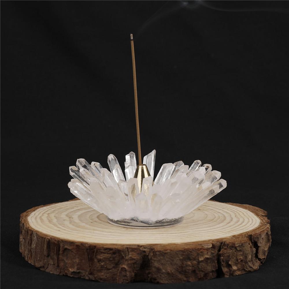Clear Quartz Lotus-Shaped Incense Holder