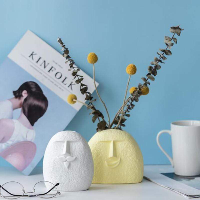 Colored Silly Face Flower Pot