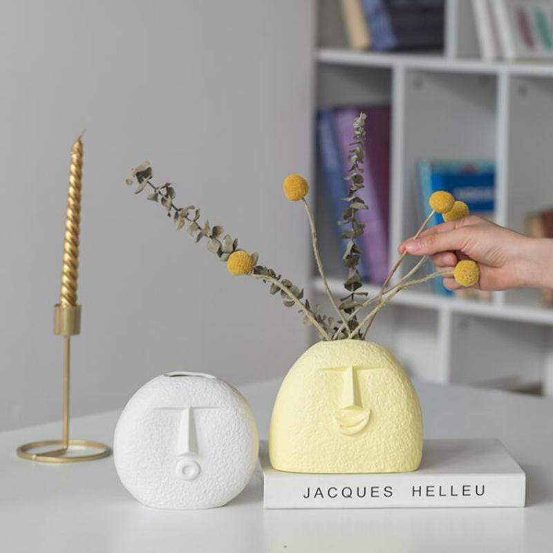 Colored Silly Face Flower Pot