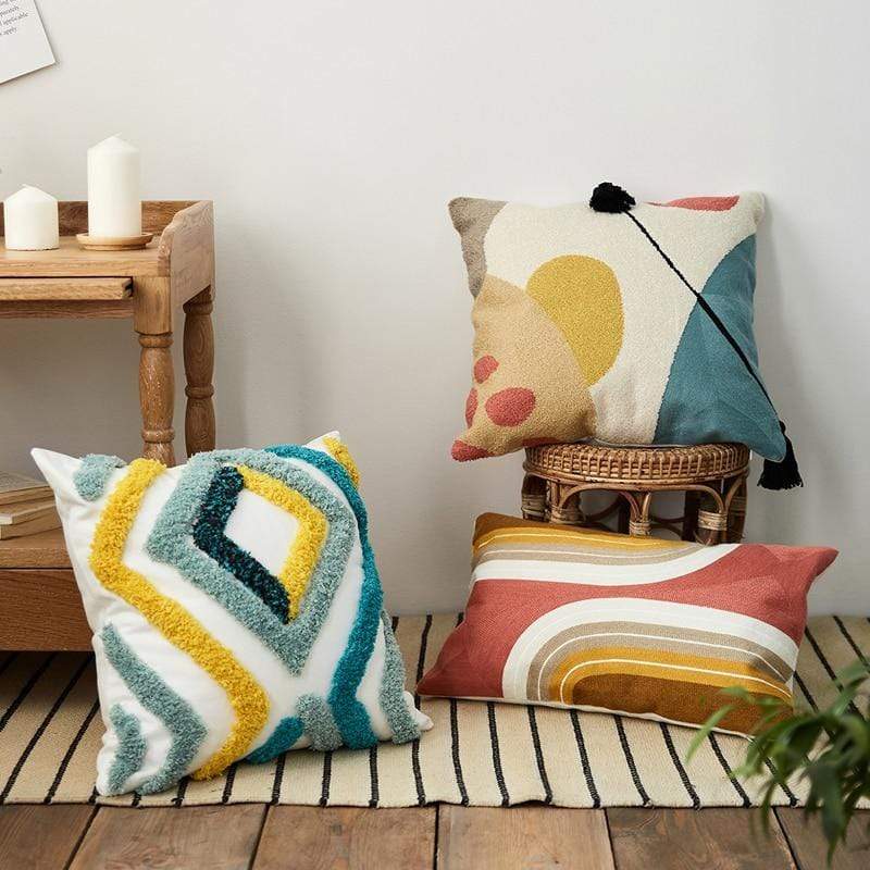 Colorful Tufted Pillow Covers