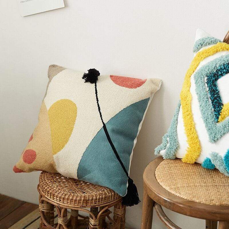 Colorful Tufted Pillow Covers