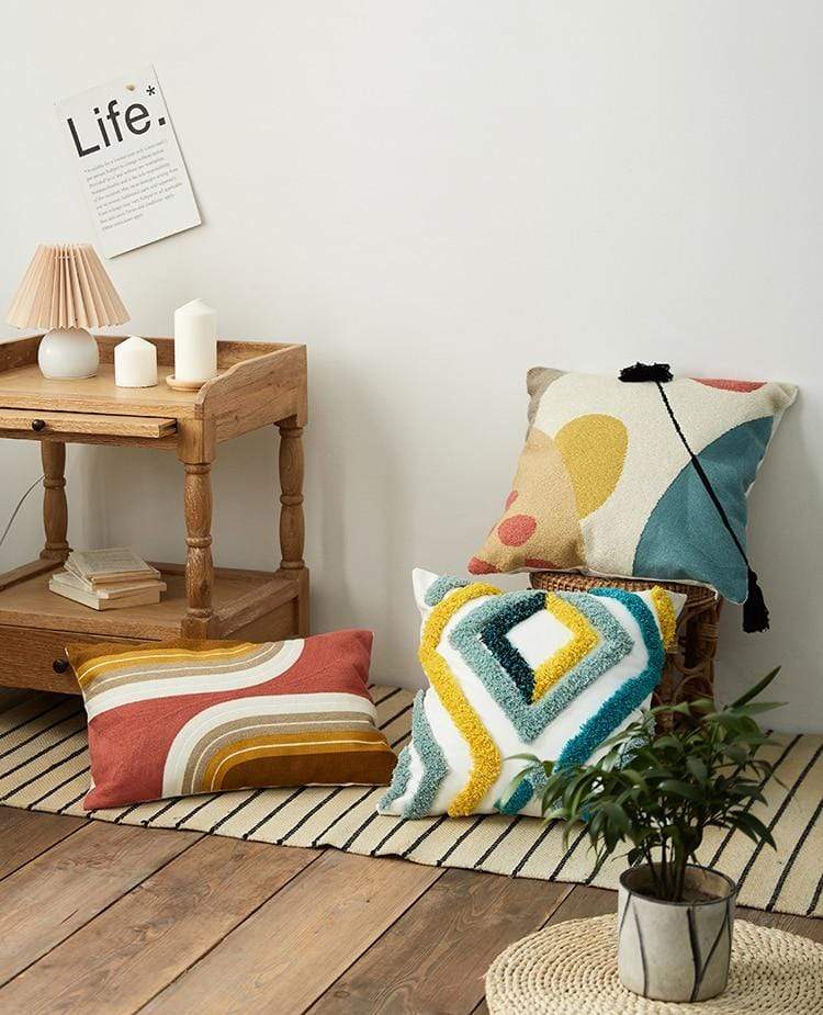 Colorful Tufted Pillow Covers