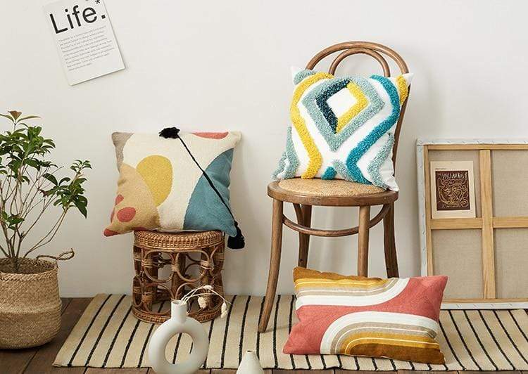 Colorful Tufted Pillow Covers