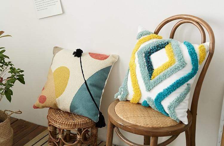 Colorful Tufted Pillow Covers
