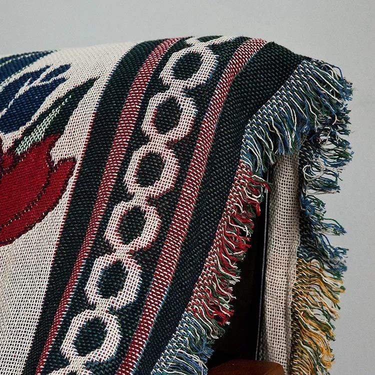 Country Style Floral Throw