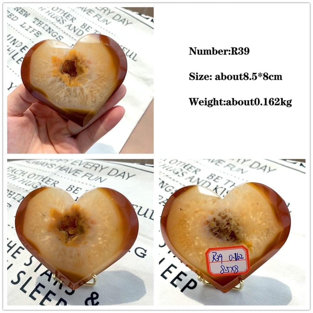 Natural Carnelian Stone Heart Carving