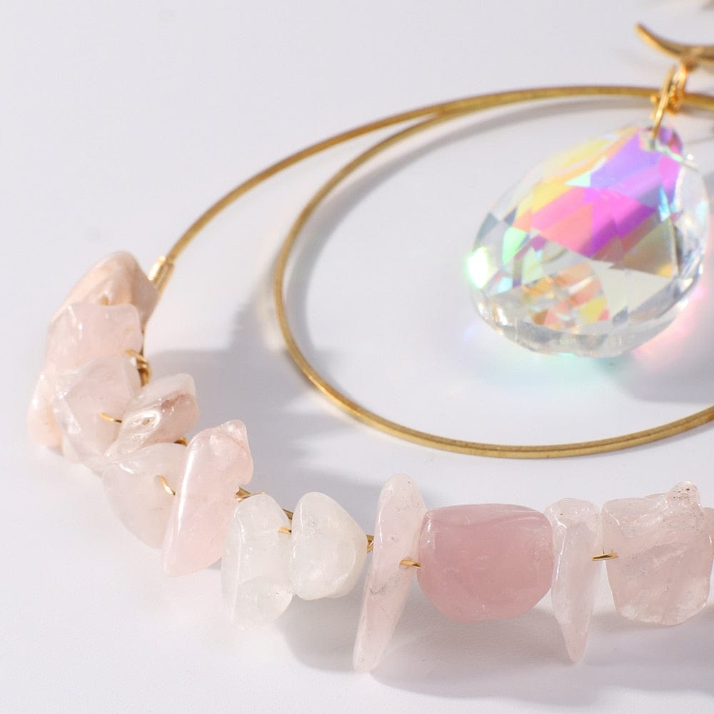 Crystal Chips Moon Suncatcher