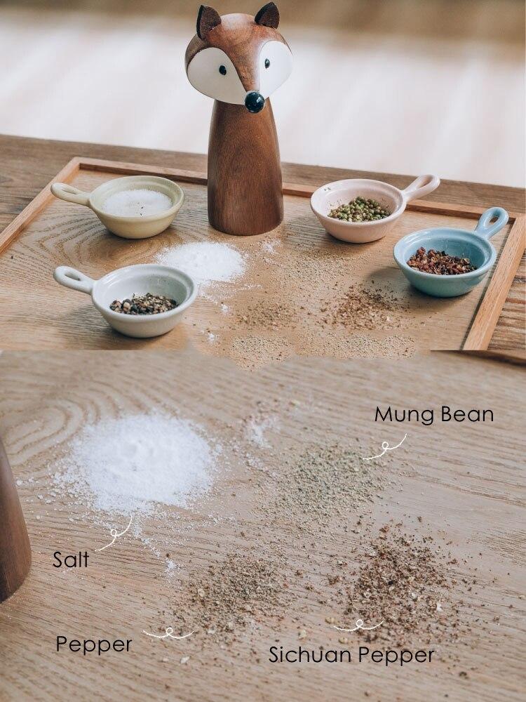 Cute Fox Wooden Spice Grinder