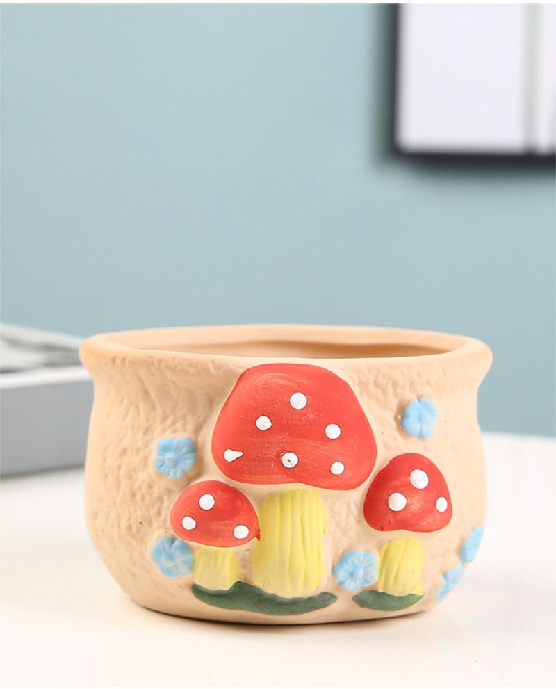 Cute Mushrooms Planter Pot