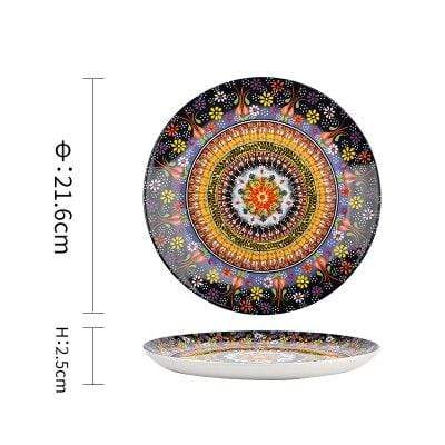 Boho Floral Ceramic Plates