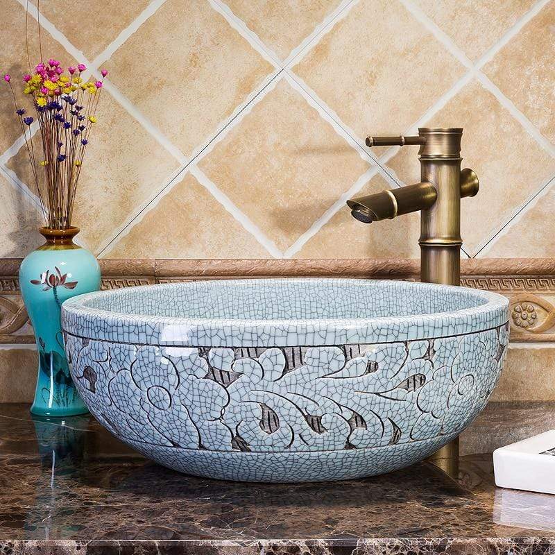 Boho Artisan Handmade Countertop Basin Sink