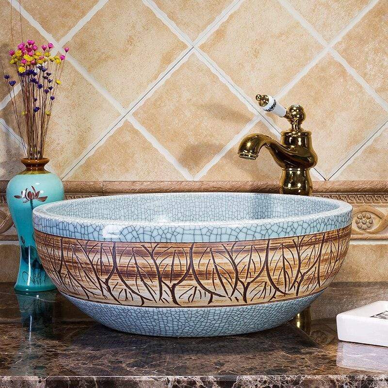 Boho Artisan Handmade Countertop Basin Sink