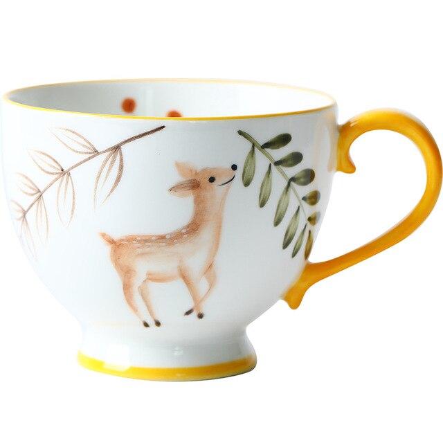 Hand-Painted Animals Mugs