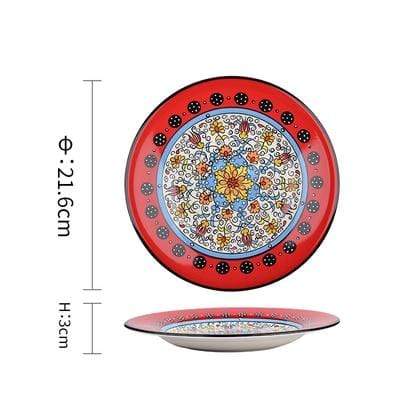 Boho Floral Ceramic Plates