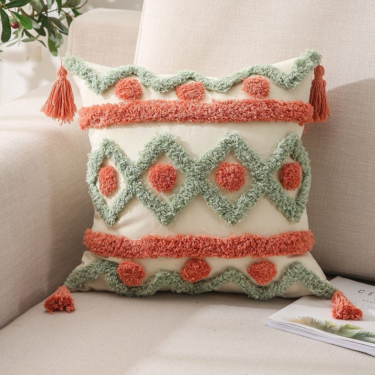 Geometric Tufted Cushion Covers