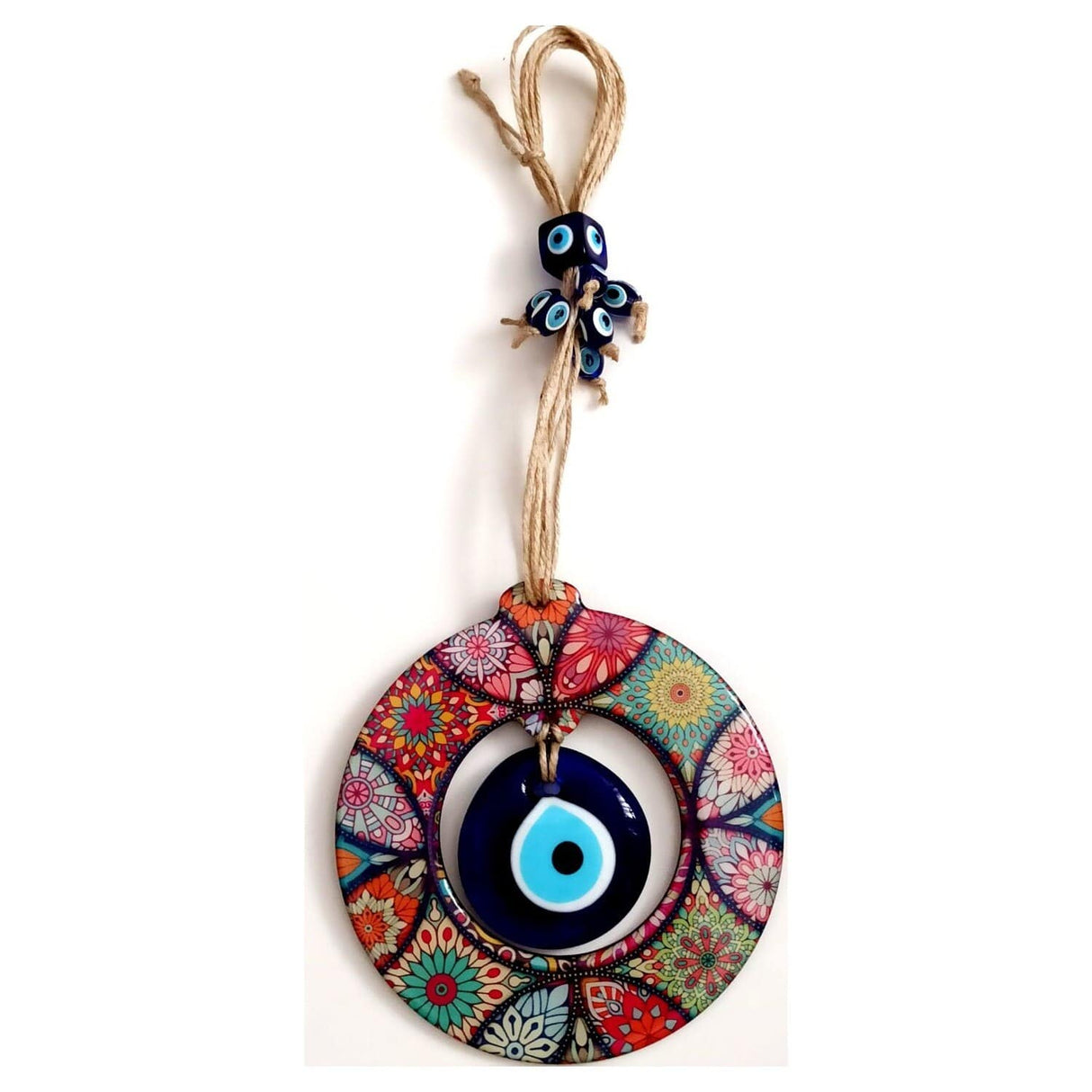 Evil Eye and Mandala Wooden Wall Decor