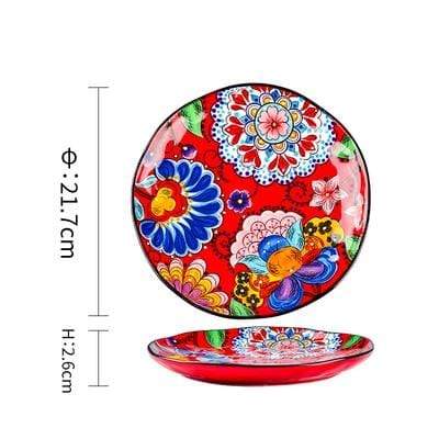Boho Floral Ceramic Plates