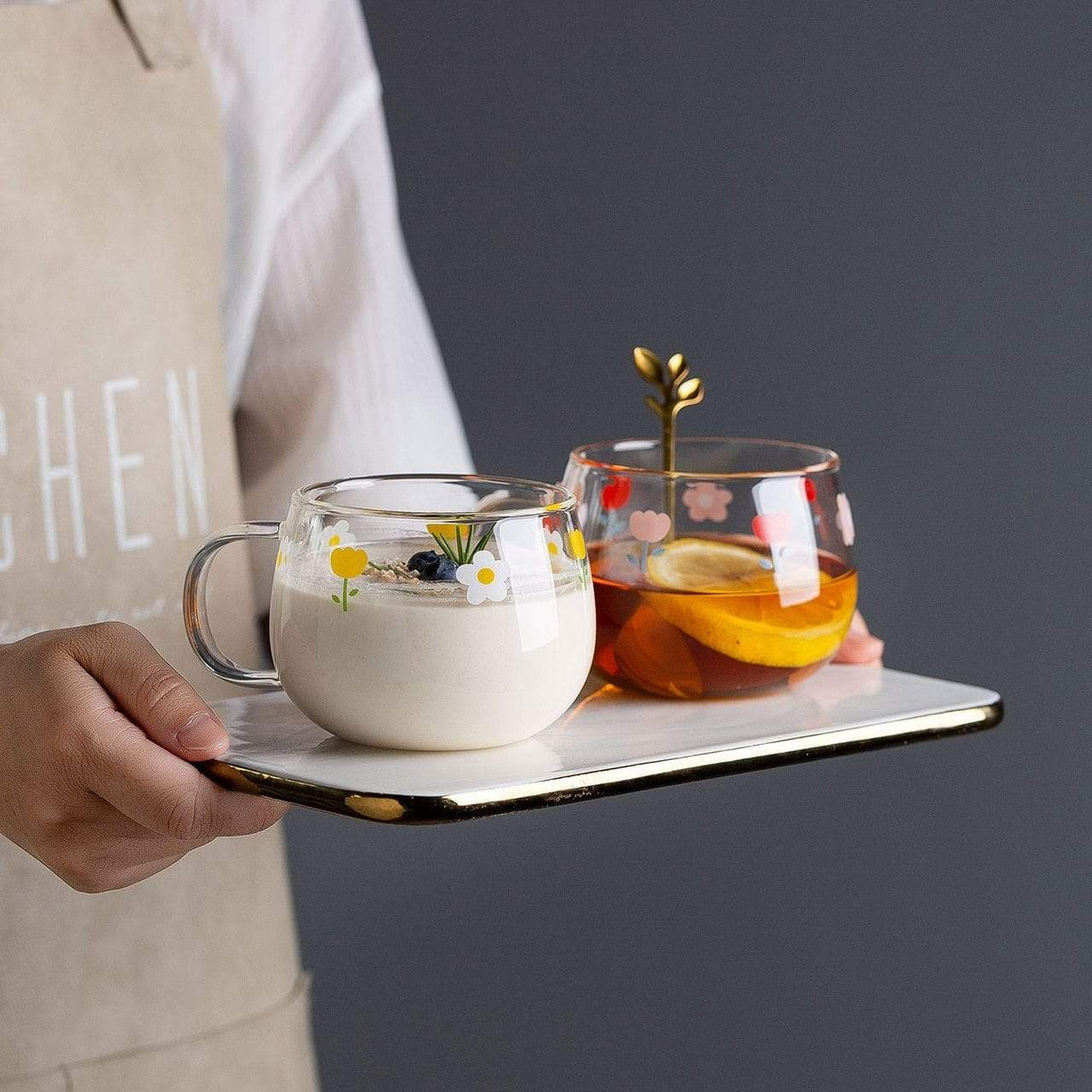 Floral Breakfast Mug Set