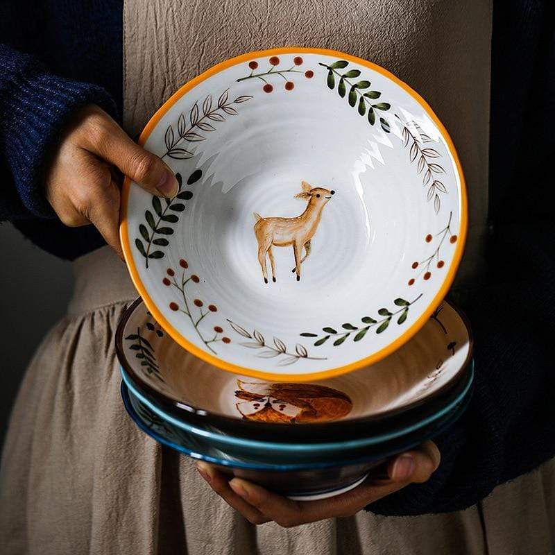 Forest Animals Ceramic Bowls
