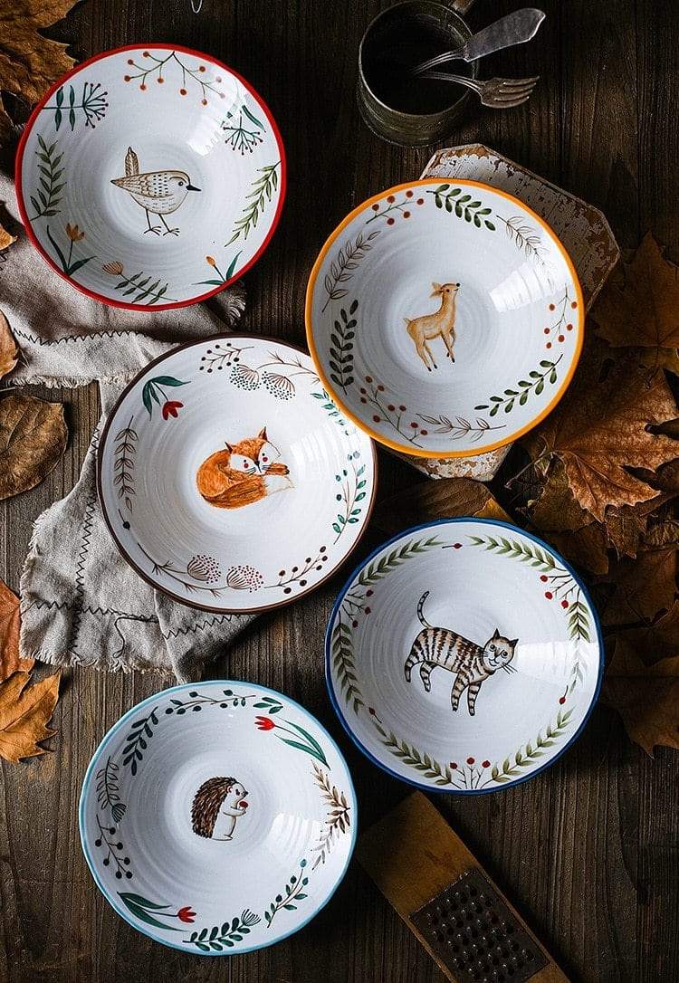 Forest Animals Ceramic Bowls