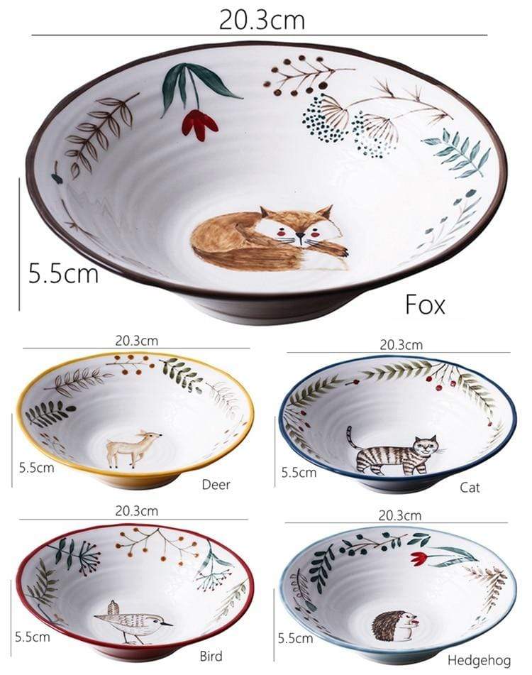 Forest Animals Ceramic Bowls