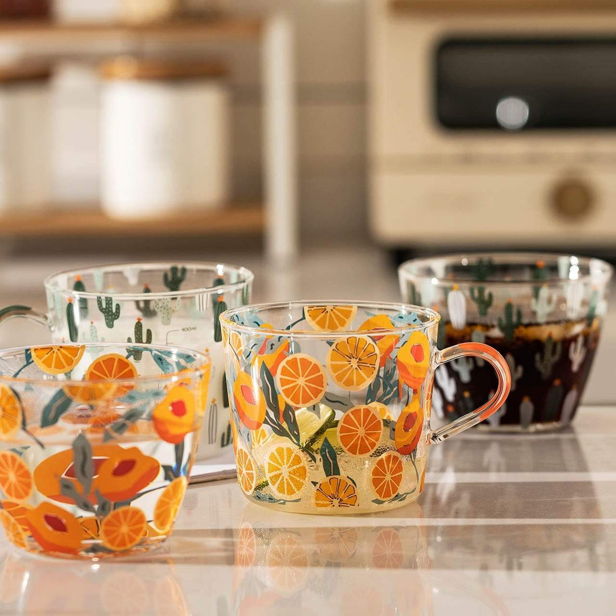 Fruits & Cactus Glass Mug