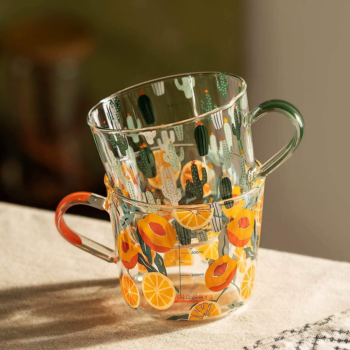 Fruits & Cactus Glass Mug