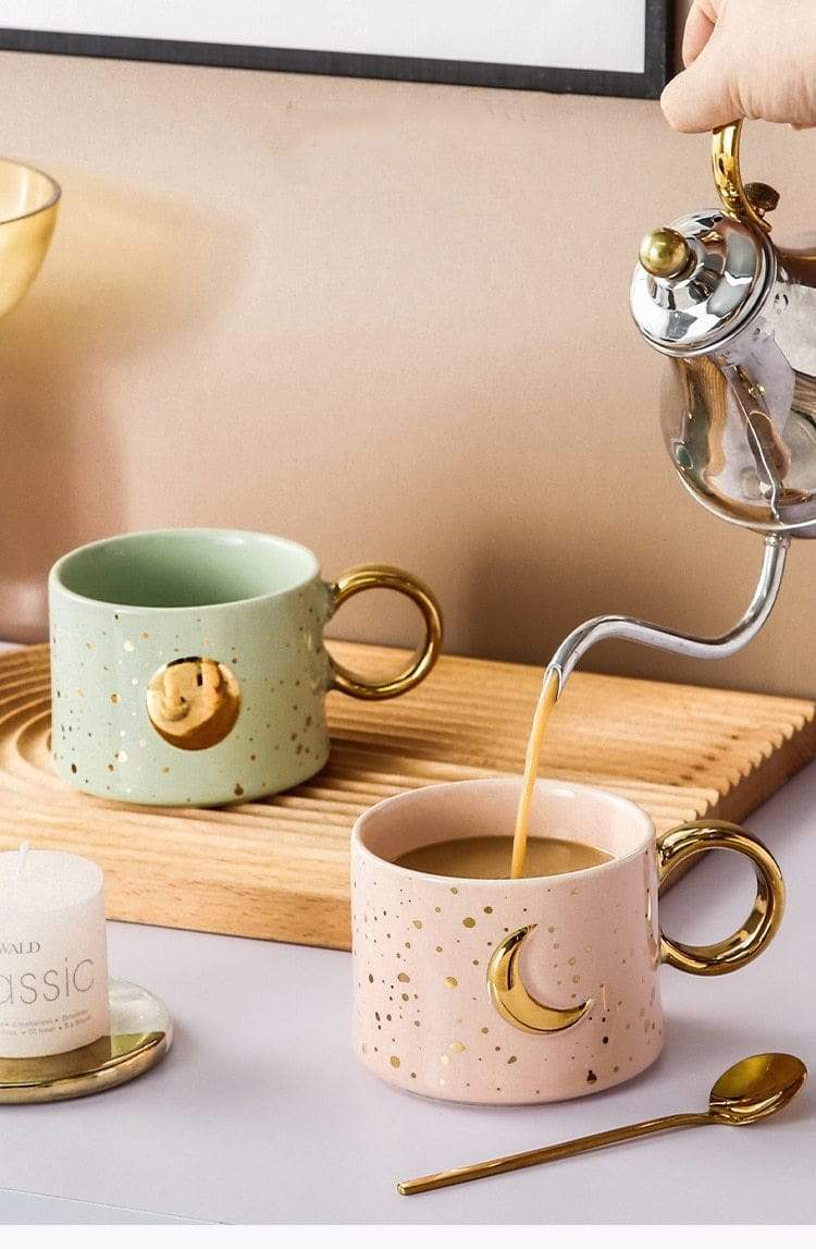 Golden Sun or Moon Design Mug