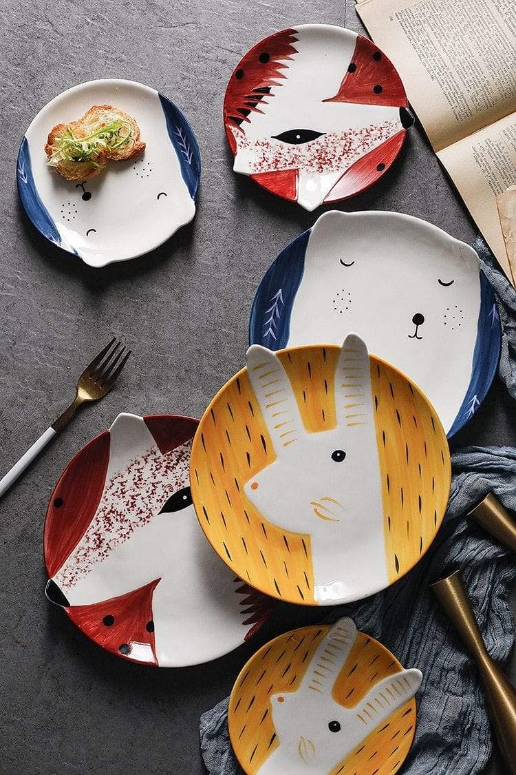 Hand Painted Animal Ceramic Plates