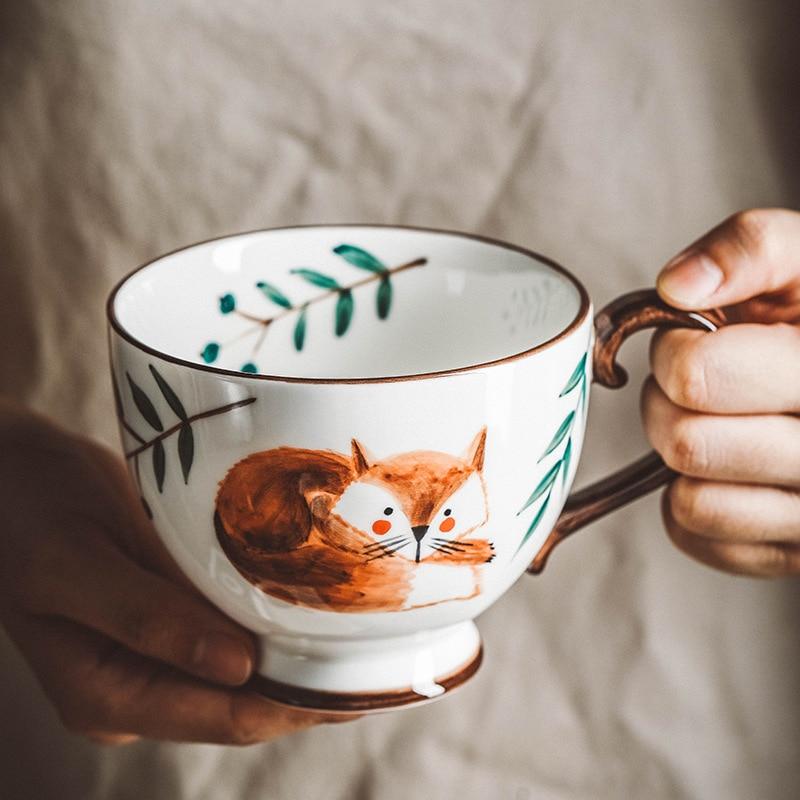 Hand-Painted Animals Mugs