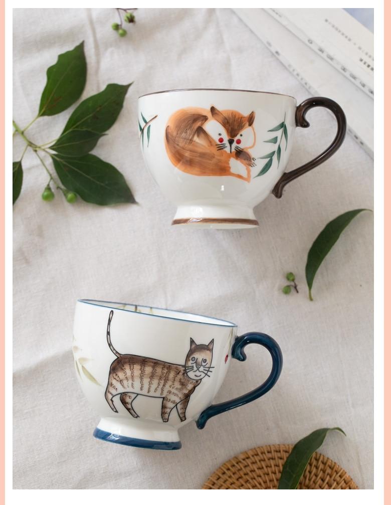 Hand-Painted Animals Mugs