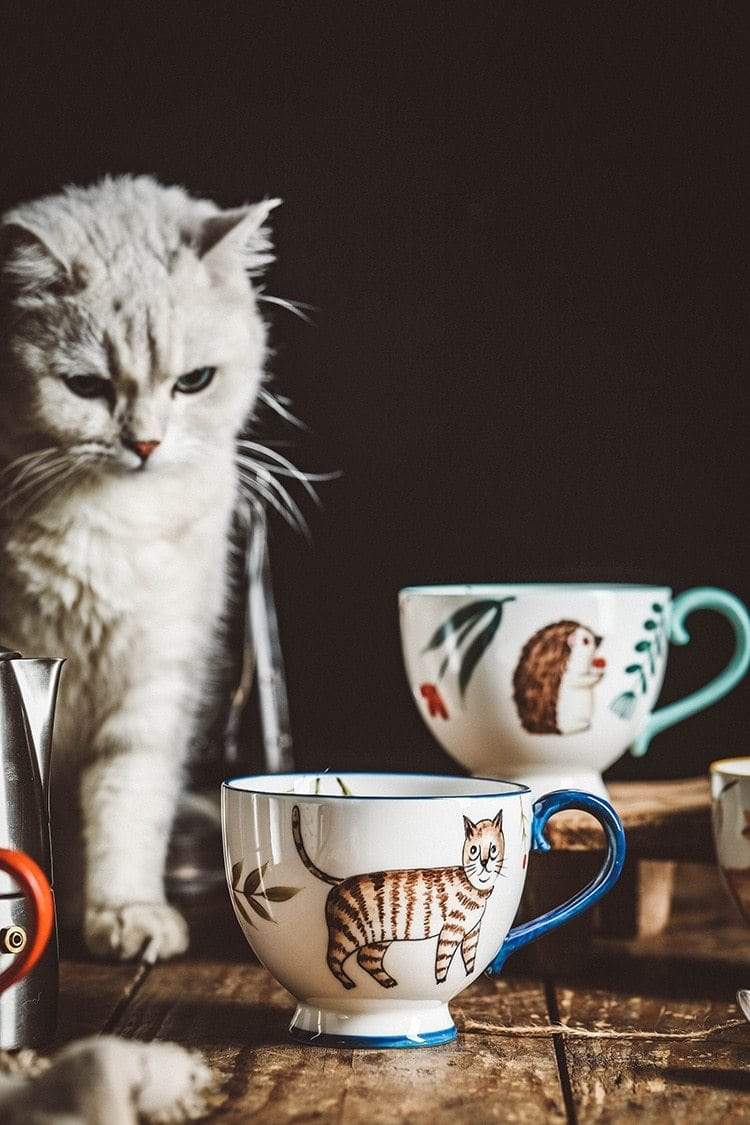 Hand-Painted Animals Mugs