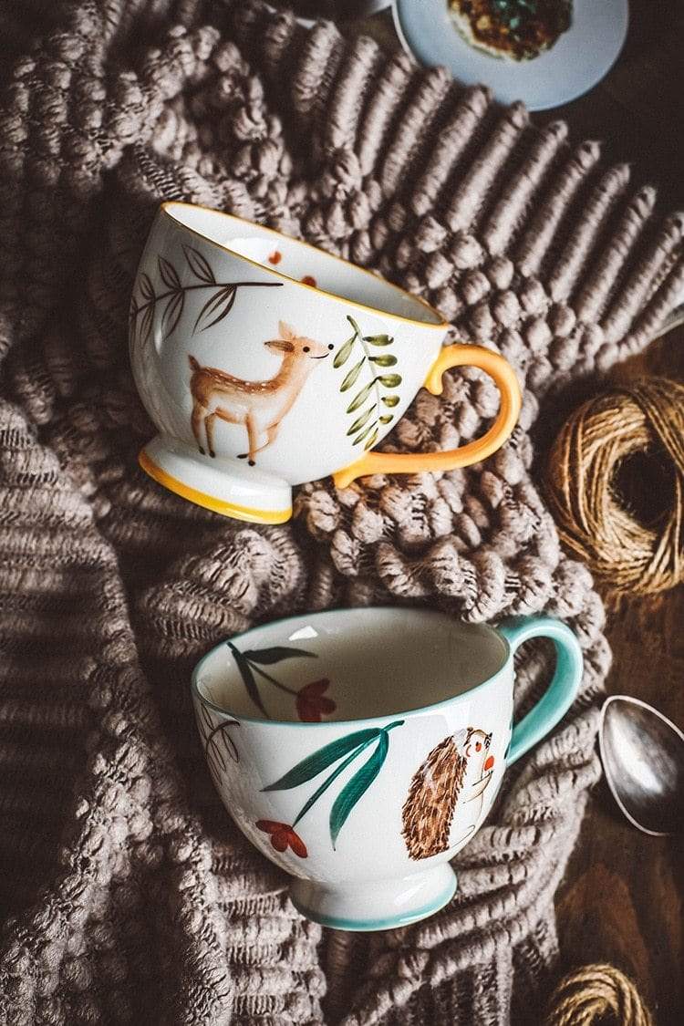 Hand-Painted Animals Mugs