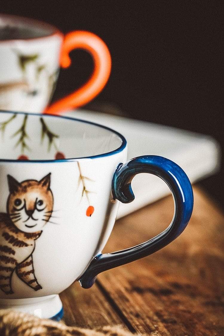 Hand-Painted Animals Mugs