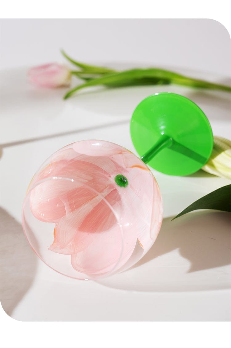 Hand Painted Floral Goblet Glass