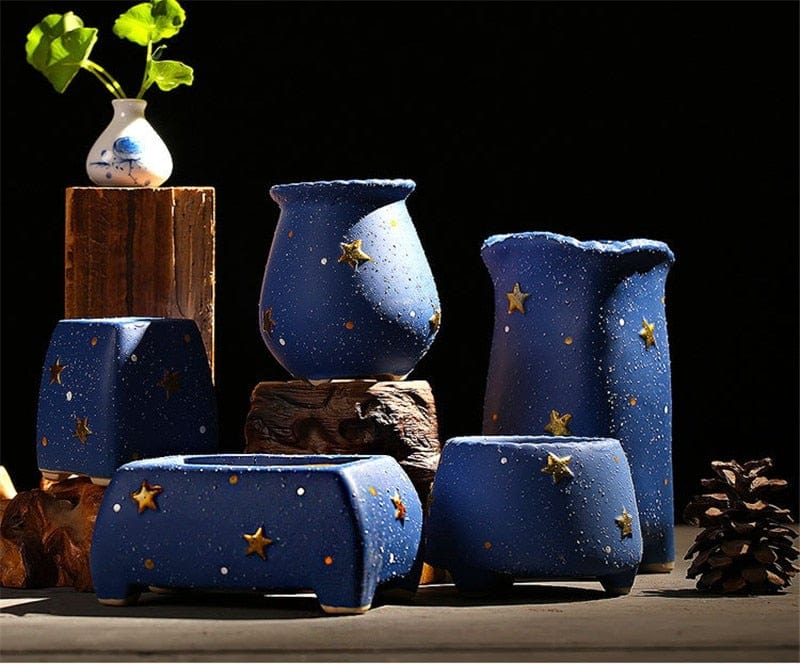 Handmade Starry Design Plant Pots