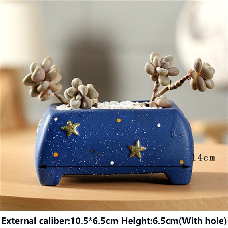 Handmade Starry Design Plant Pots
