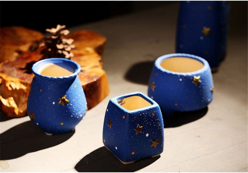 Handmade Starry Design Plant Pots