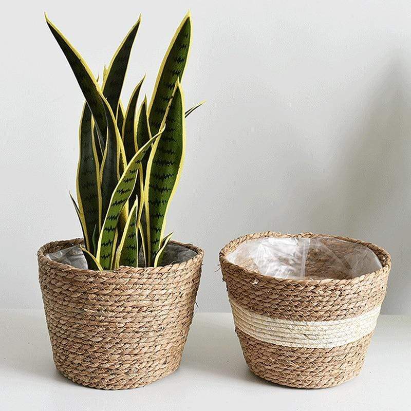Handmade Straw Planter Pot