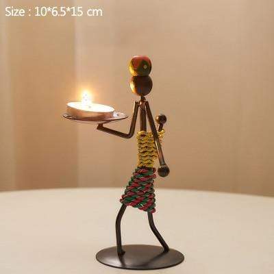 Handmade Figurines Metal Candlesticks
