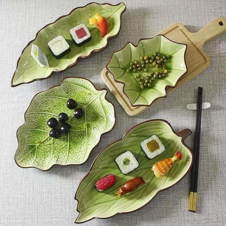 Leaf Shaped Ceramic Plates