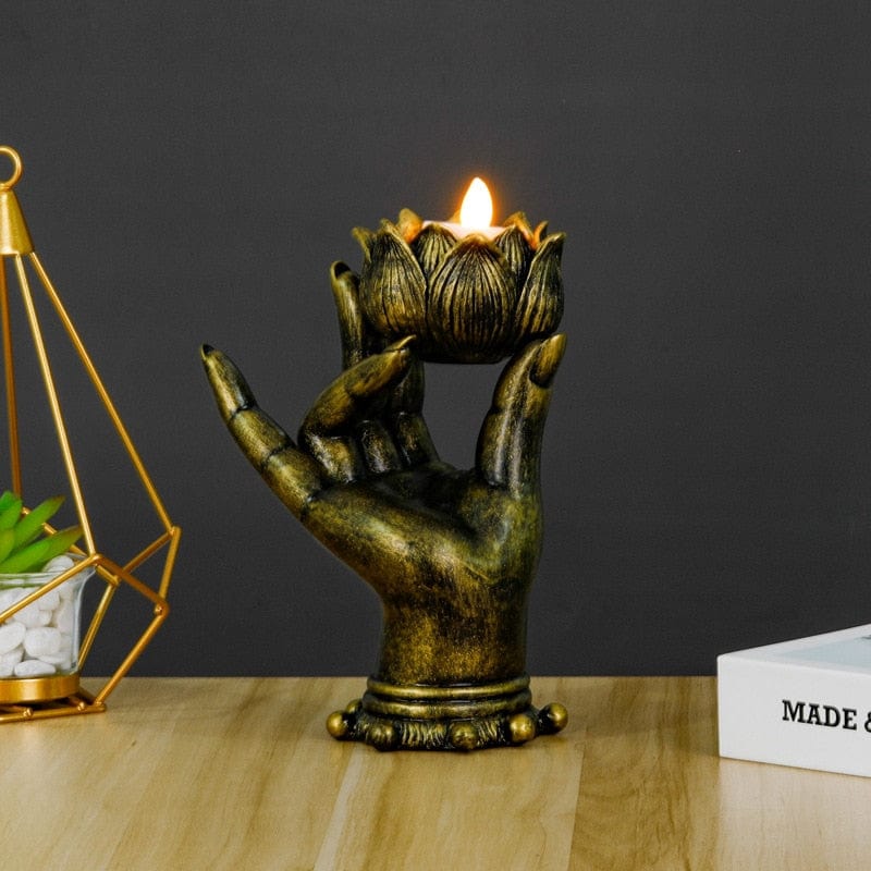 Lotus Buddha Hand Candle Holder