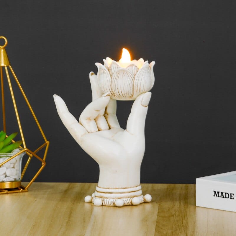 Lotus Buddha Hand Candle Holder