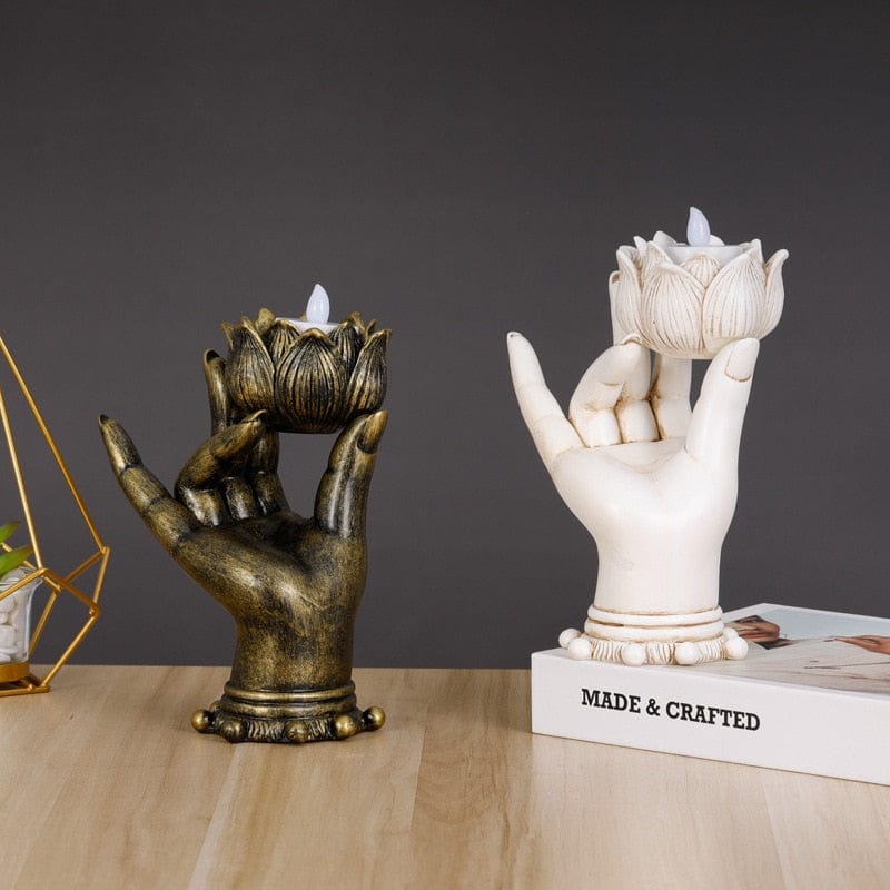 Lotus Buddha Hand Candle Holder