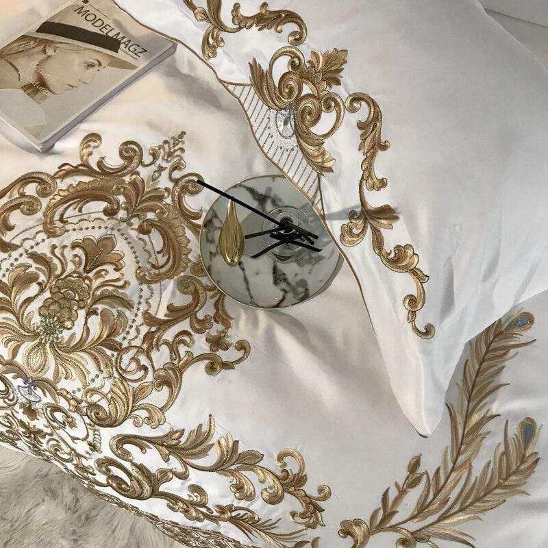Embroidered Silky Cotton Bedding Set