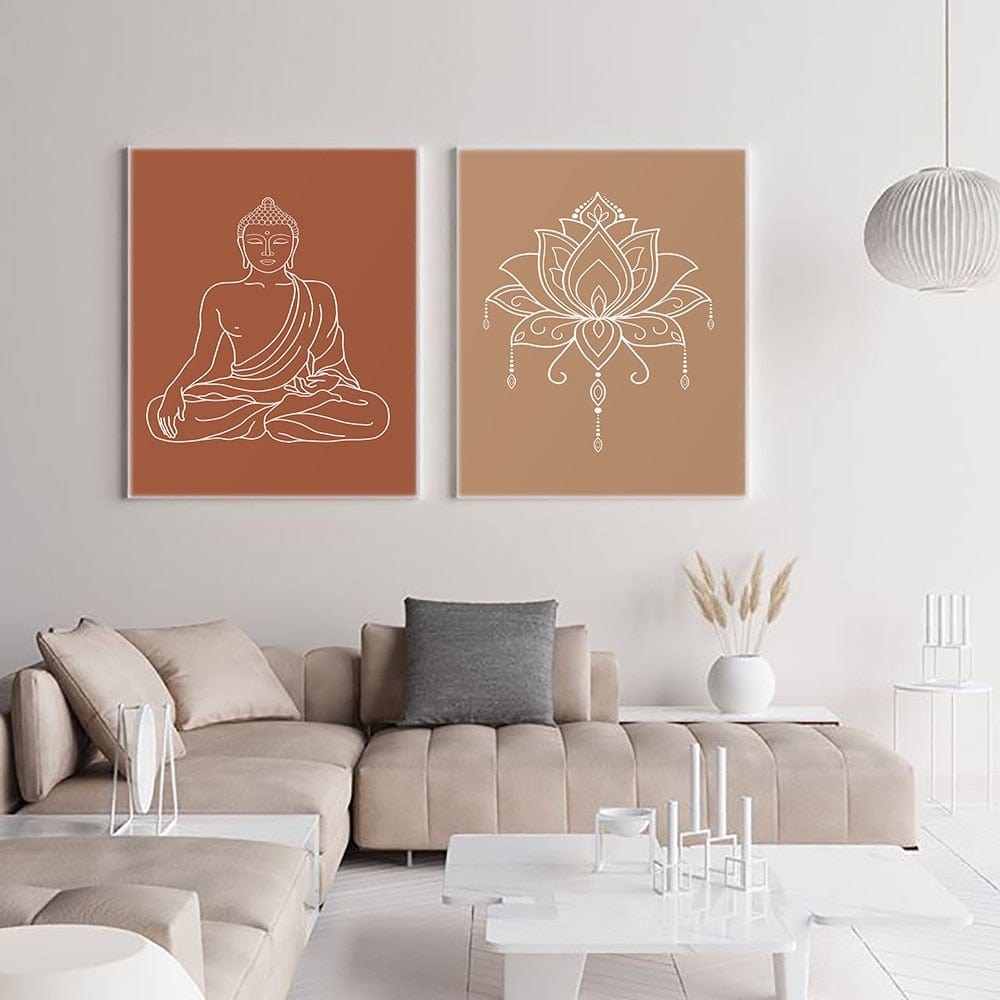 Mandala Buddha Lotus Canvas Posters