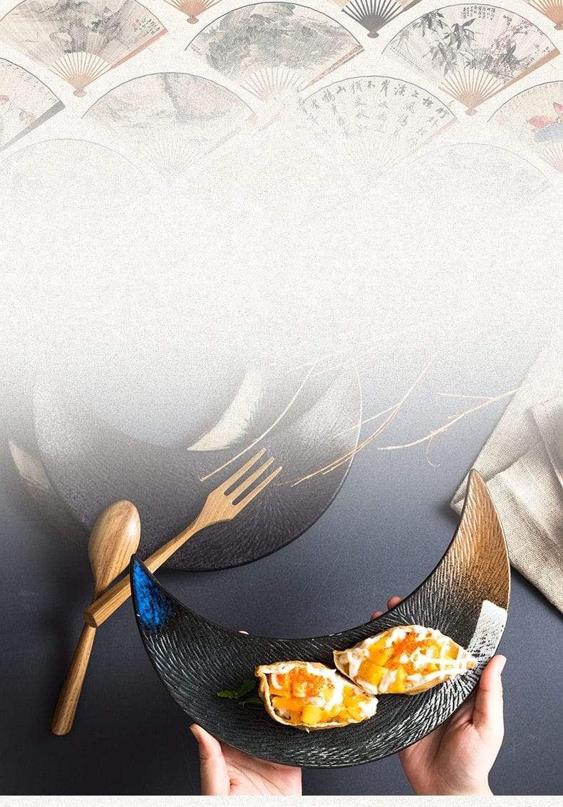 Moon Shaped Sushi Plate