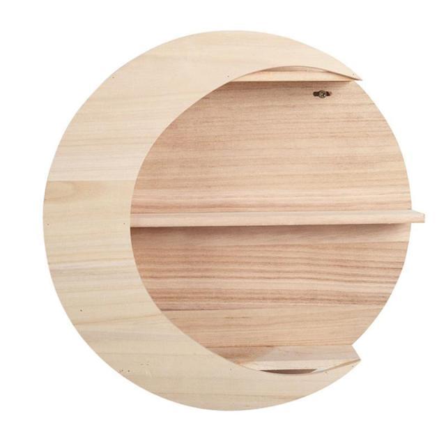 Moon Wooden Wall Shelf