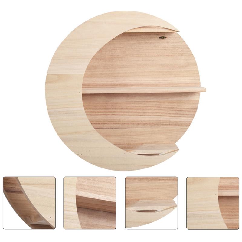 Moon Wooden Wall Shelf