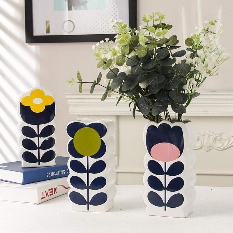 Multicolored Floral Vases